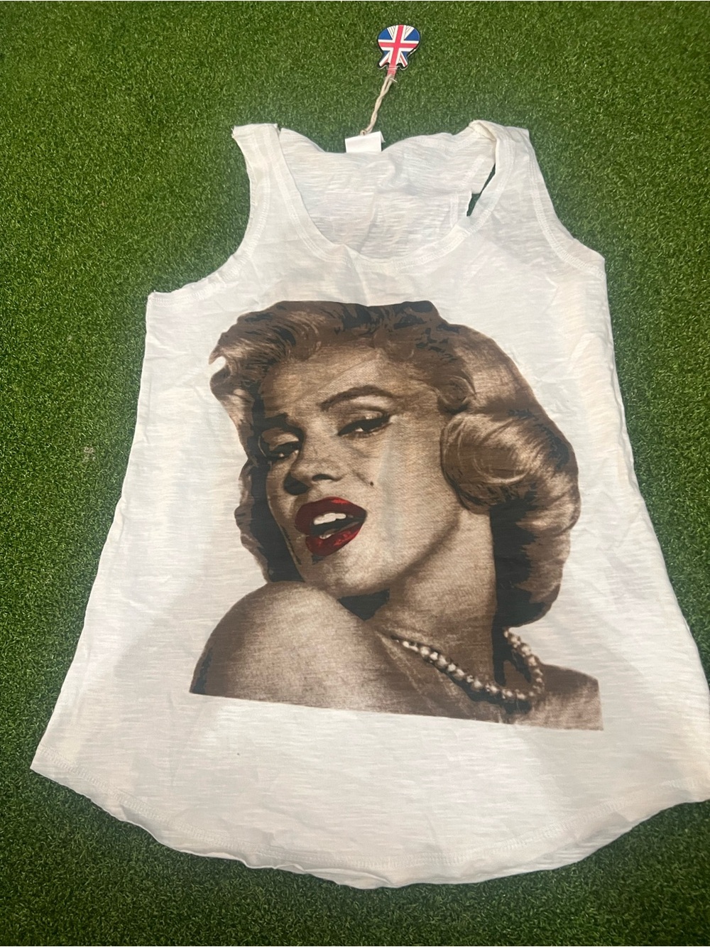 NWT FQ London Marilyn Monroe Graphic Tank Top White Small